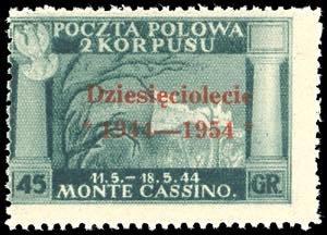 GOVERNO DI LONDRA 1954 - 45 g. soprastampa ... 