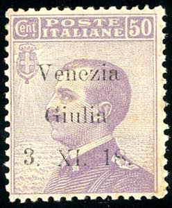 VENEZIA GIULIA 1918 - 50 cent. soprastampato ... 
