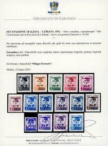 LUBIANA 1941 - Soprastampati Alto ... 