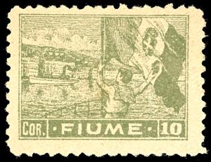 1919 - 10 cor. Allegorie e Vedute, carta A, ... 