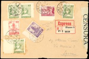 1919 - Posta Fiume, 5 cent., quattro ... 