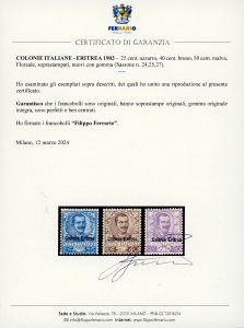 1903 - Floreale soprastampati, ... 