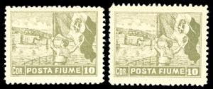 1919 - 10 cor. Posta Fiume, un esemplare ... 