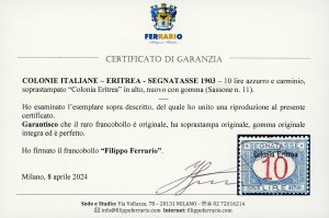 SEGNATASSE 1903 - 10 lire, ... 