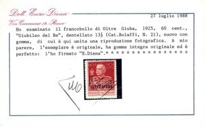 1925 - 60 cent. carminio, ... 