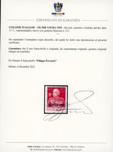 1925 - 60 cent. carminio, ... 