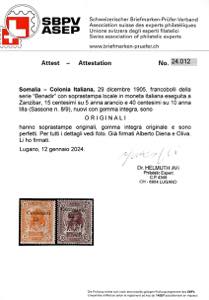 1905 - Soprastampati di Zanzibar, ... 