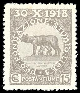 1919 - 15 cent. grigio bruno, Plebiscito, ... 