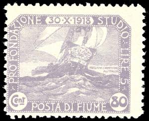 1919 - 80 cent. violetto Plebiscito (68a), ... 