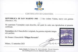 1903 - 2 lire Veduta (44), gomma ... 