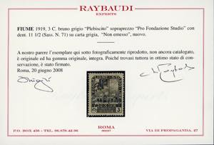 1919 - 3 cor. Plebiscito, dent. 11 ... 