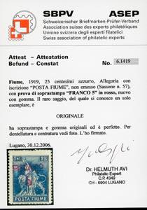 1919/20 - 5 cent. su 25 cent. ... 