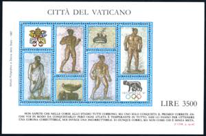 1987 - OLYMPHILEX, foglietto, senza la ... 