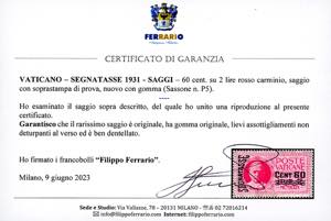 SEGNATASSE SAGGI 1931 - 60 cent. ... 
