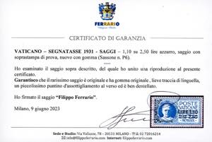 SEGNATASSE SAGGI 1931 - 1,10 su ... 