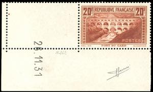 FRANCIA 1929/38 - 20 fr. Pont du Gard, I ... 