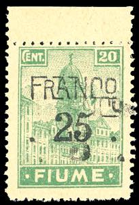 1919/20 - 25 cent. su 20 cent. soprastampato ... 