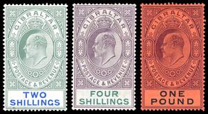 GIBILTERRA 1904/08 - 2 s., 4 s. e 1 £ ... 
