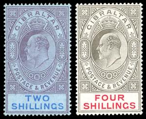 GIBILTERRA 1906/11 - 2 s. e 4 s. Edoardo VII ... 