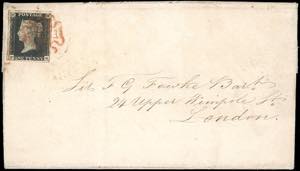 GRAN BRETAGNA 1841 - 1 p. nero Penny Black, ... 