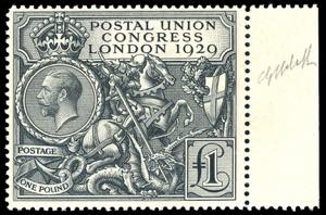 GRAN BRETAGNA 1929 - 1 £ UPU (183), bordo ... 