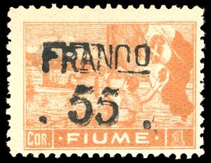 1919/20 - 55 cent. su 1 cor. soprastampato ... 