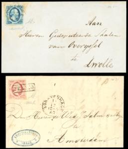 OLANDA 1854/68 - Due lettere rispettivamente ... 