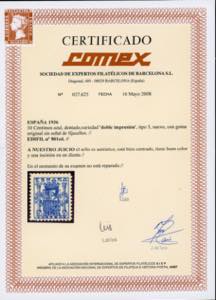 SPAGNA 1936 - 30 cent. azzurro, ... 