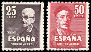 SPAGNA POSTA AEREA 1947 - Falla e Zuloaga, ... 