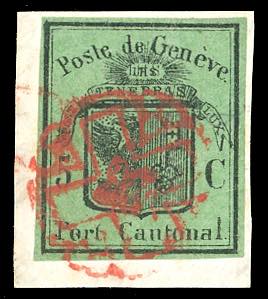 SVIZZERA CANTONALI 1848 - 5 cent. verde ... 