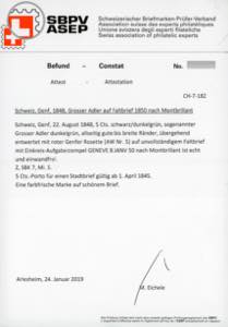 SVIZZERA CANTONALI 1850 - 5 cent. ... 