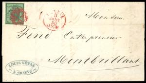 SVIZZERA CANTONALI 1850 - 5 cent. verde ... 