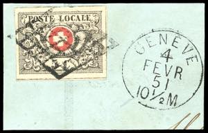 SVIZZERA CANTONALI 1850 - 5 cent. di Vaud ... 