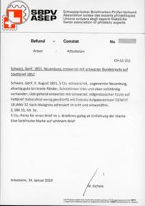 SVIZZERA CANTONALI 1852 - 5 cent. ... 