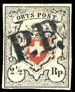 SVIZZERA POSTE FEDERALI 1850 - 2 1/2 r. Orts ... 