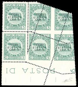 1919 - 5 cent. su 5 cent. soprastampato ... 