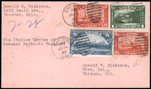 CANADA POSTA AEREA 1933 - 5 cent., 20 cent., ... 