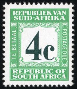 SOUTH AFRICA POSTAGE DUE 1967/71 - 4 cent. ... 