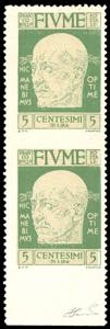 1920 - 5 cent. DAnnunzio, coppia verticale ... 