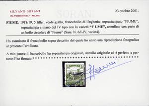 1918 - 5 f. Mietitori, soprastampa ... 