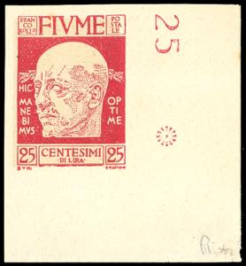 1920 - 25 cent. carminio DAnnunzio, errore ... 