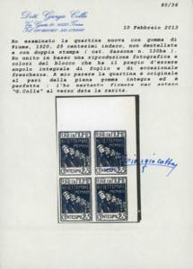 1920 - 25 cent. indaco Legionari, ... 