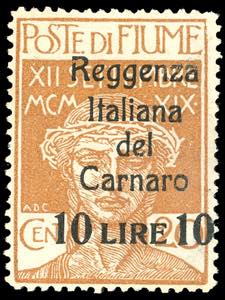 1920 - 10 lire su 20 cent. soprastampa ... 