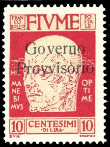 1921 - 10 cent. soprastampato Governo ... 