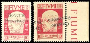 1921 - 10 cent. soprastampato Governo ... 