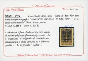 1924 - 5 lire bistro oliva ... 