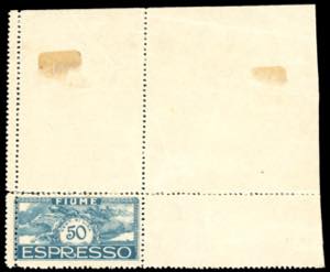1920 - 50 cent. azzurro verdastro, errore di ... 