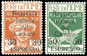 1920 - Soprastampati Reggenza Italiana del ... 