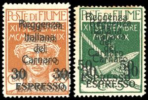 1920 - Soprastampati Reggenza Italiana del ... 