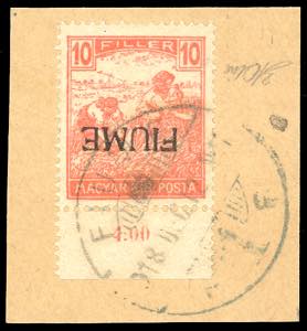 1918 - 10 f. rosso Mietitori, soprastampa a ... 